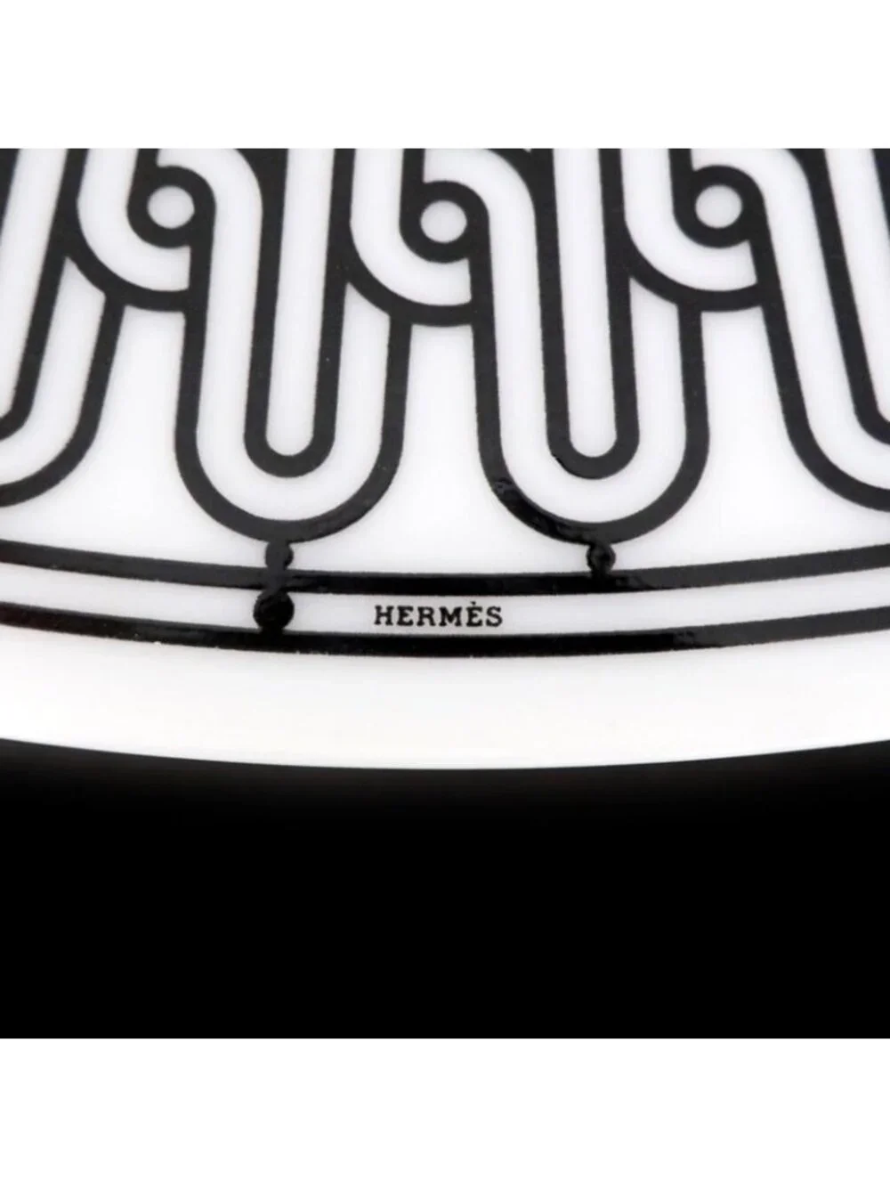 Hermes Soap Plate H DECO White Black Dish Pottery Ash